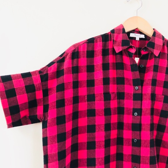 NWT Madewell Flannel Courier Shirt Buffalo Check - Picture 4 of 11